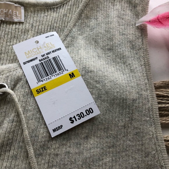 Michael Kors Tank Lace Up V-Neck, Size M - Picture 5 of 8